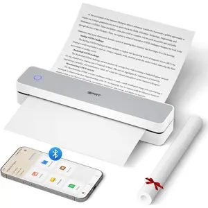 Portable Thermal Printer, MT610 Pro  for Travel, 300DPI  Inkless Printer Support 8.5" X 11"  Letter& A4&A5 Thermal Paper for , Compatible with iOS, Android, Laptop, White