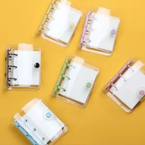 3-hole Mini PVC Binder, 1 Count Transparent Shell for Hand in Hand Ledger Shell, Portable Binder Accessories for Home School Office