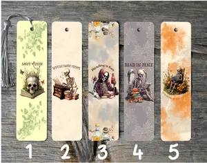 Smutty Skeletons Metal Material Bookmarks - Ideal for Literature & Art Enthusiasts, Painting Lovers