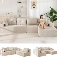 Grayish Beige- 3 Seater+Right Facing Chaise