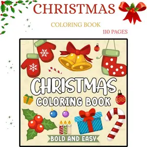 Bold & Easy Christmas Coloring Book: Large Print Holiday Scenes for Adults, Teens & Kids — Relaxing & Fun
