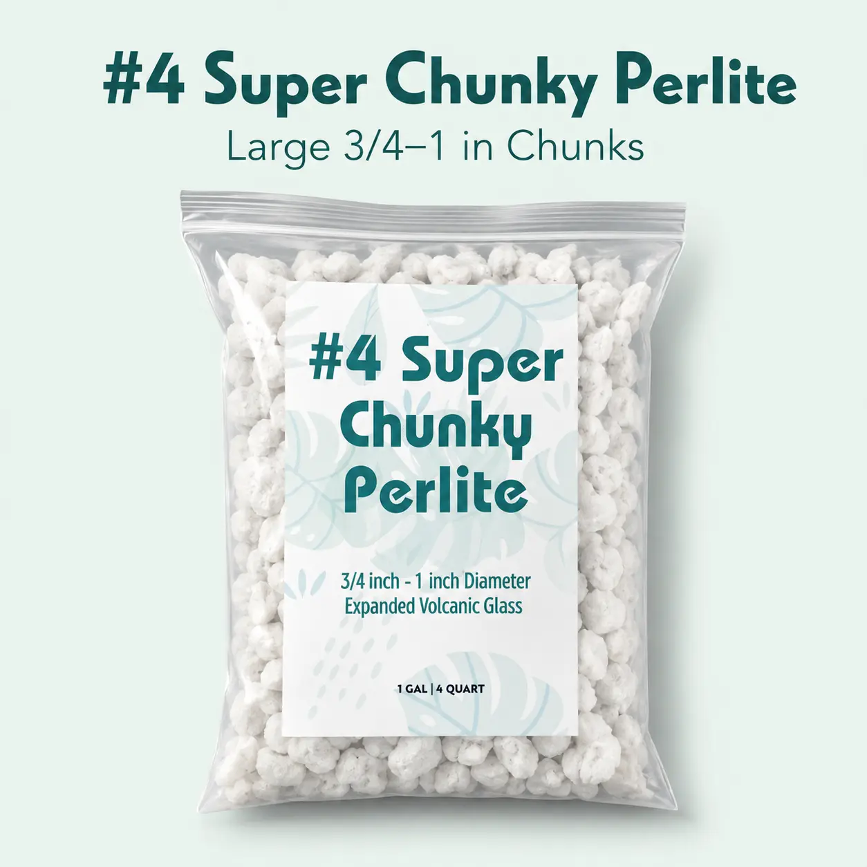 #4 Super Chunky Perlite Soil Amendment - Extra Large for Drainage, Aeration, Plant Mixes (Orchid, Aroid) - 1, 2 & 4 Gal Options