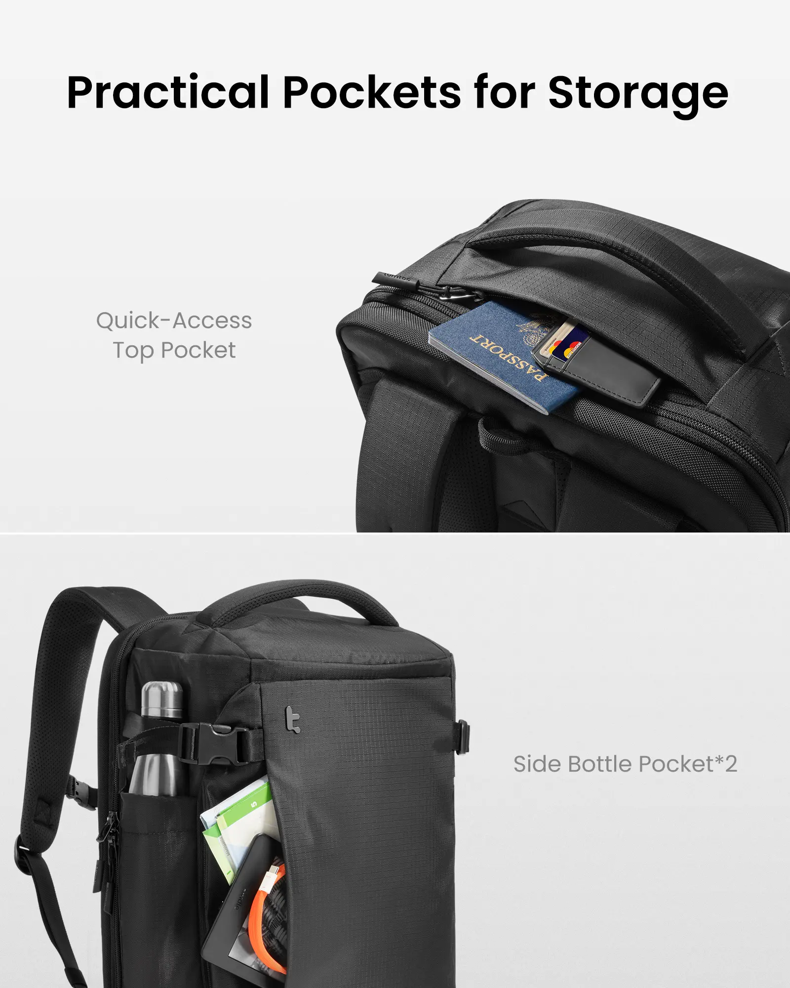 tomtoc Travel Backpack 28L, TSA Friendly Flight Approved Carry-on