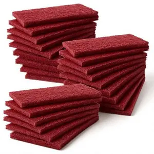 General Purpose Scrub Pad, 20 Pcs Abrasive Scrub Pad, Maroon Brite Pads for Paint Prep, Scuffing, Scouring, Sanding, Adhesion Scratch