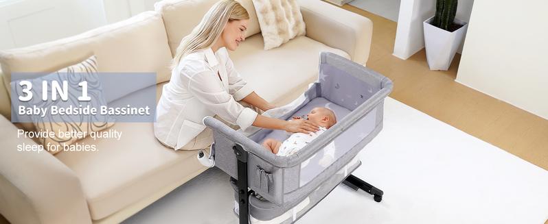 Baby Bassinet, Baby Basinet Bedside Sleeper, Easy to Fold Portable Crib Side Bassinet 2024new Style Girl/boy Folding Cot bassinetbaby