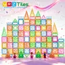 YRZTILES Magnetic Tiles Travel Portable Set - Montessori-Inspired Collectible Construction Set, Lightweight STEM Toy, Compact Magnet Building Blocks for Toddlers/Kids, Christmas Gifts for Ages 3+ (Car/Airplane Use)