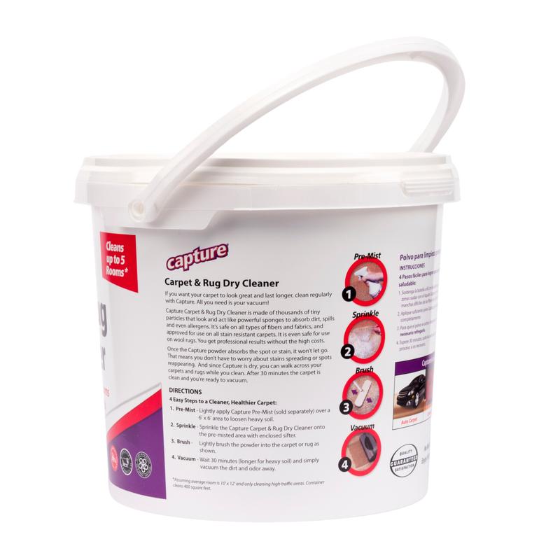 Capture Carpet & Rug Dry Cleaner w/Resealable lid - Home, Car, Dogs & Cats Pet Carpet Cleaner Solution - Strength Odor Eliminator, Stains Spot Remover, Non Liquid & No Harsh Chemical (4 Pound)