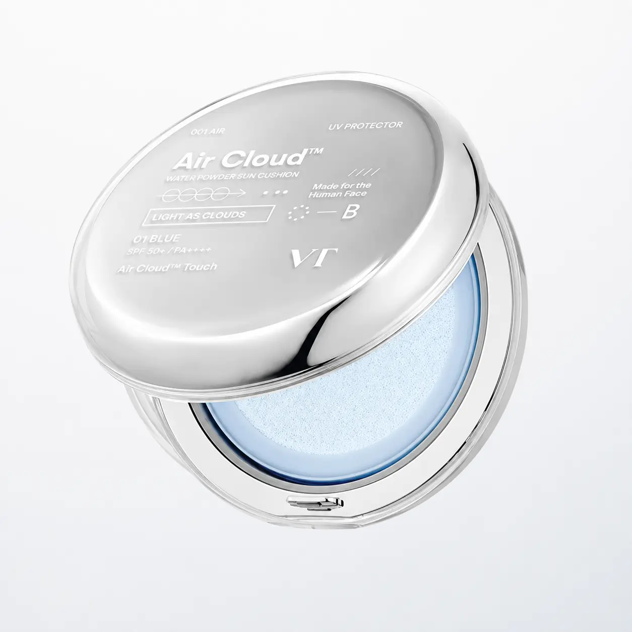 VT Air Cloud Water Powder Sun Cushion SPF50+ PA++++ Lightweight Korean Sunscreen Cushion (12g)