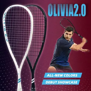 Olivia 100% Full Carbon Fiber Squash Racquet – Ultralight Elite Performance, 14×18 String Pattern 55‑60lbs, Professional Racket for Training & Tournament Play, Includes Premium Bag