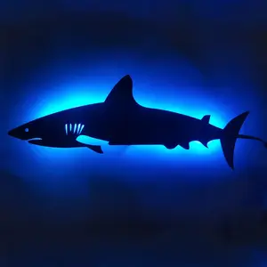 1pc Silhouette Shark Wall Light 1pc Silhouette Shark Wall Light
