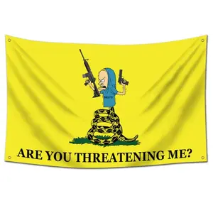 Are You Threatening Me Flag banner 3x5 Feet Banner,Funny Poster UV Resistance Fading & Durable Man Cave Wall Flag  for College Dorm Room Decor Ornaments Decoration
