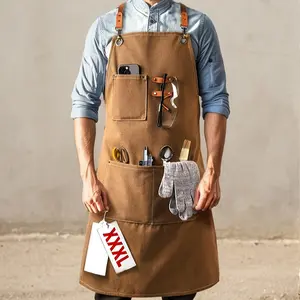 Chef Apron for Men Women, Kitchen Apron with Pockets, Adjustable Cross Straps, Casual Style, Fits Sizes L to Xxl, Kitchen Cooking Aprons