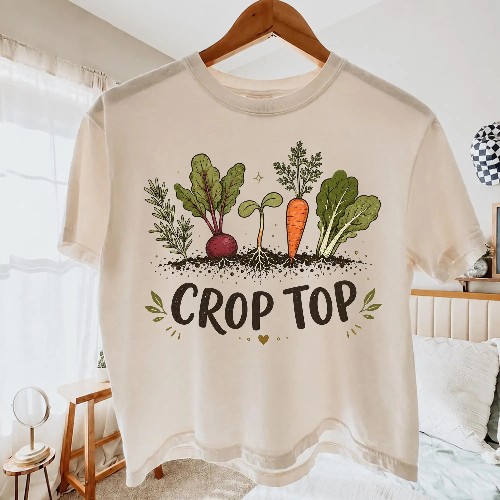 Funny Vegetable Garden Graphic Crop Top - Plant Lover Short Sleeve Tee