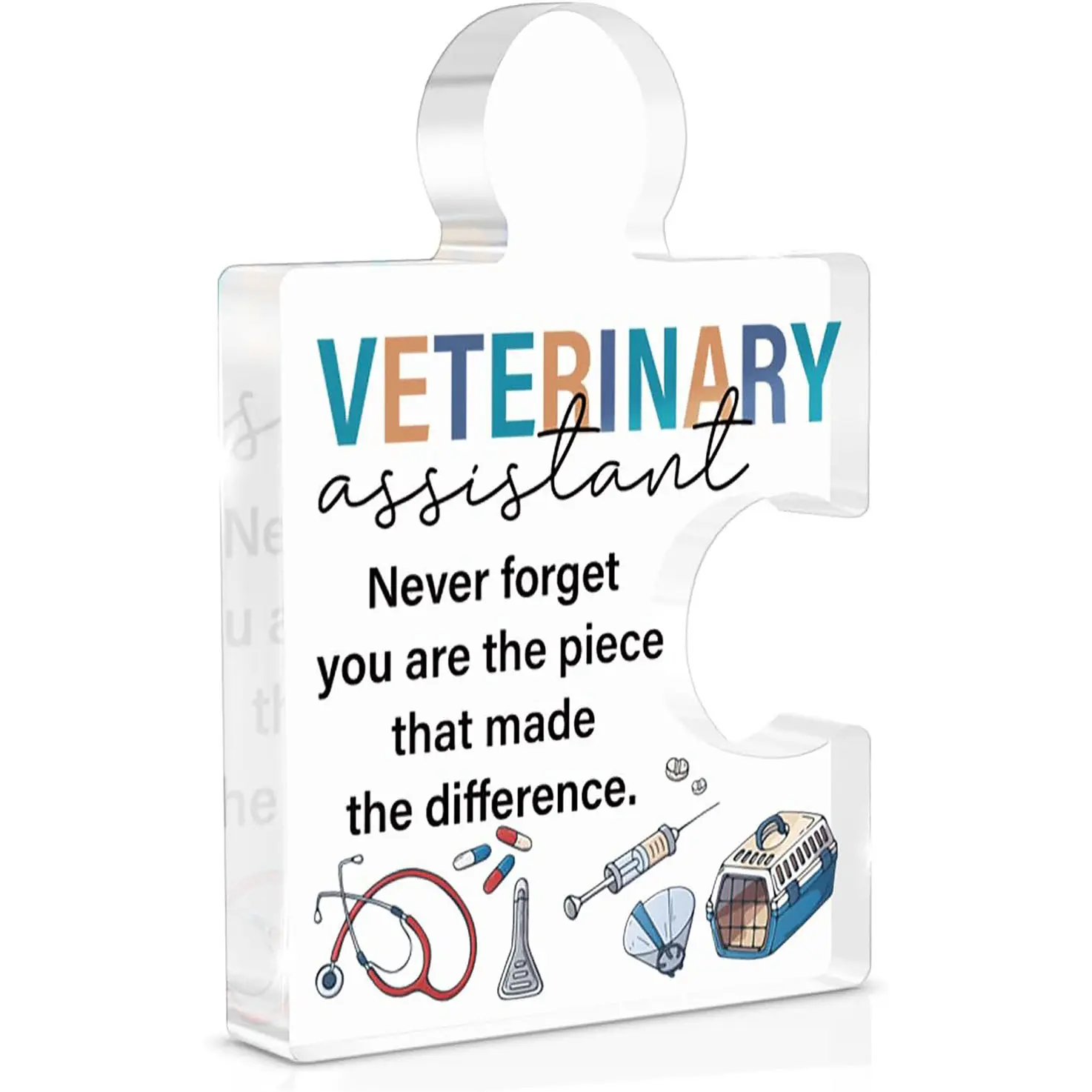 Best Veterinary Assistant Gifts, Thank You Appreciation Gifts for Vet Assistant Veterinary Staff Vet Med, Acrylic Puzzle Plaque Sign Office Decor, Acrylic Puzzle Plaque