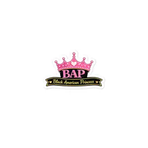 Black American Princess Sticker | BAP Crown | Bubble-Free Vinyl | 4 Sizes