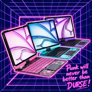 Y2k Style Clear Case For Ipad Tablet Keyboard Cover Compatible With The 10th Generation Ipad 10.9 Inch (2022), 360 Degree Rotating Stand With Pen Slot, 7 Color Backlit Scissor Foot Keyboard, Portable Wireless Bluetooth Keyboard Suitable For Ipad A16 (2025