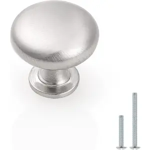 30 Pack Brushed Nickel Cabinet Knobs Hardware,Furniture Round Knobs,/16 inch(29.5mm) Diameter Kitchen Pull Knobs