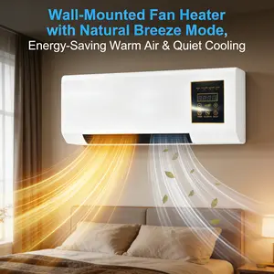 1400W Fast Heating Wall Mounted Heater with Natural Fan Mode, Portable Indoor Heater for Bedroom Office and Living Room