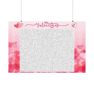 Huge Valentine's Day Word Search Puzzle (Word Scramble) Poster. Gigantic (6 sizes). Great for families and kids wall decor educational poster
