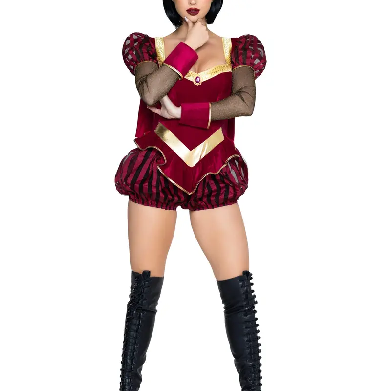 Leg Avenue Women's Sexy Fitted Tiny Tyrant Costume with Matching Striped Hat, Striped Cape, Polyester Fabric, Sleeves & Accessories