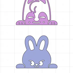 Kpop cartoon character Peek-a-boo Set of 8 Decals Adorable Characters for Car Windows Laptops Tumblers High-Quality Long-Lasting Stickers