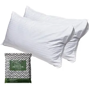 Size Pillow Protector 2 Pack with Zipper, Soft and Breathable Cotton Pillow Protector Covers