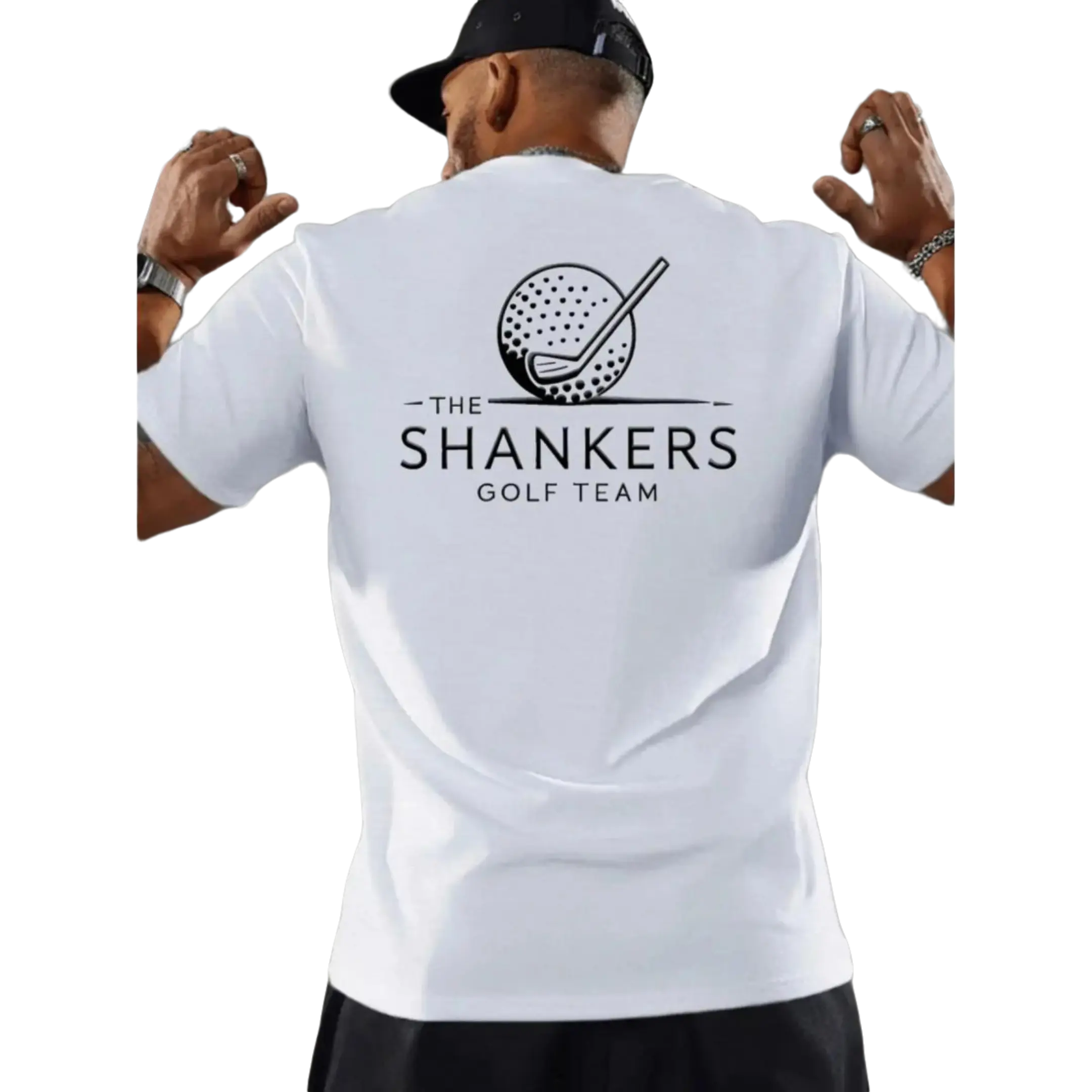 Shankers Golf Team Men's Short Sleeve Performance Polo With Club Ball Emblem Breathable Polyester Regular Fit Summer Golf Shirt For Sports Enthusiasts