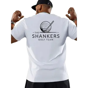 Shankers Golf Team Men's Short Sleeve Performance Polo With Club Ball Emblem Breathable Polyester Regular Fit Summer Golf Shirt For Sports Enthusiasts