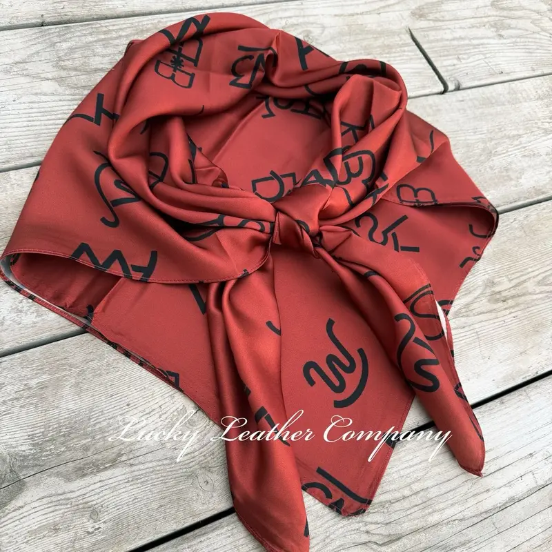 Rust Branded Wild Rag, 35”x 35”, Cowboy Wild Rag