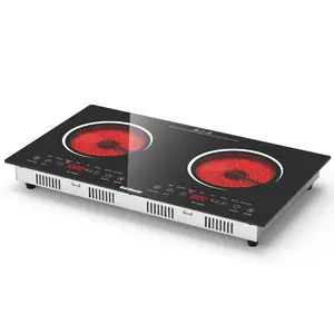 Karinear Portable Electric Stove,  2000W electric Cooktop with 9 Power Levels,Child Safety Loc &Timer, estufa electrica,Double Burner
