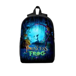This *The Princess and the Frog*-themed backpack features breathable shoulder straps and side pockets, making it perfect for school and everyday use.