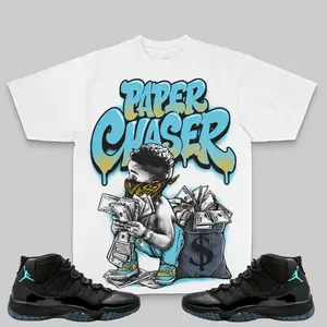 Gamma 11s DS Oversize Print Sneaker Match Tee Paper Chaser Boy Graphic Shirt