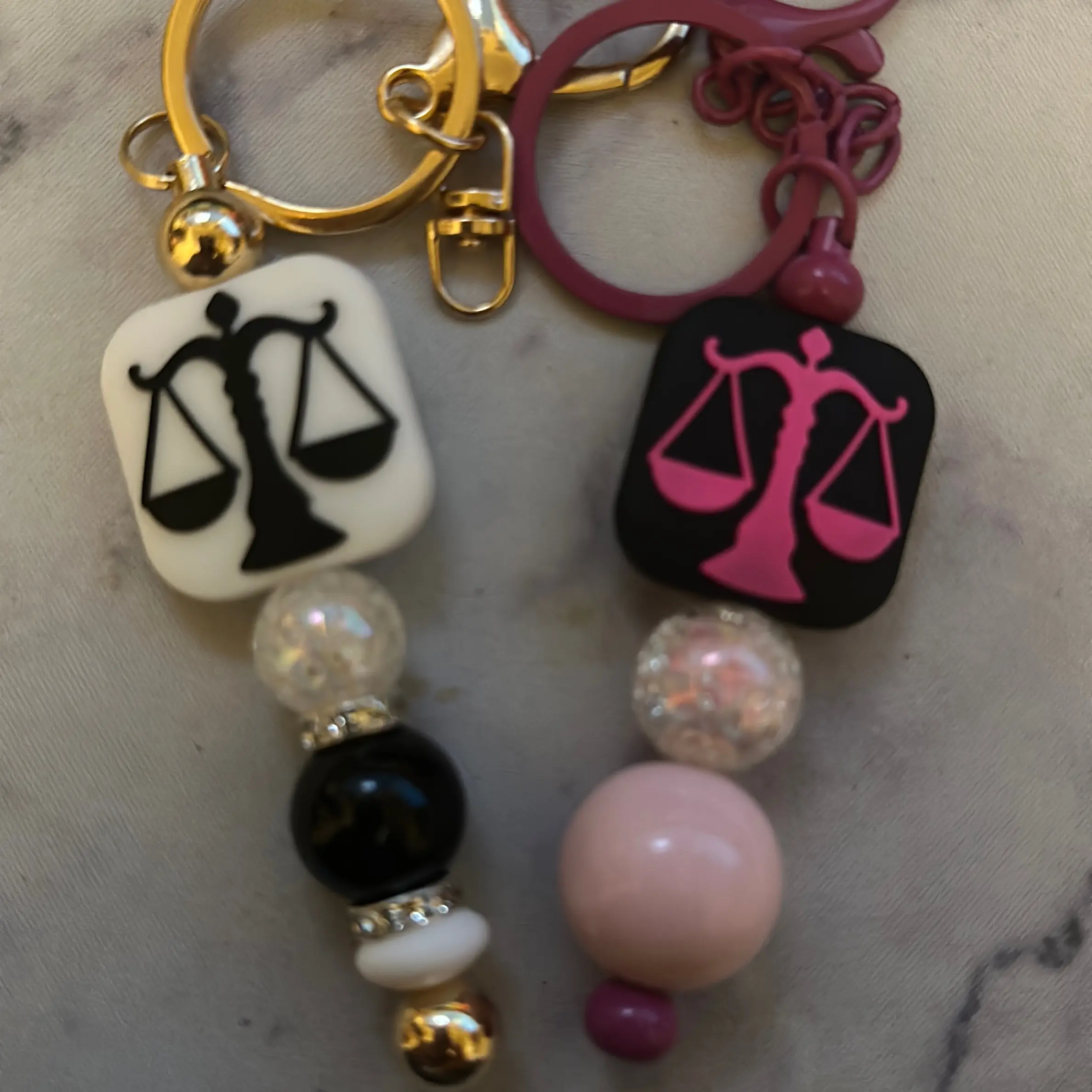 Justice scale keychains by Fancy pens creations by Liz