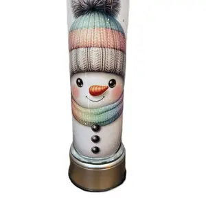 20oz stainless steel tumbler with cute snowman day tumbler