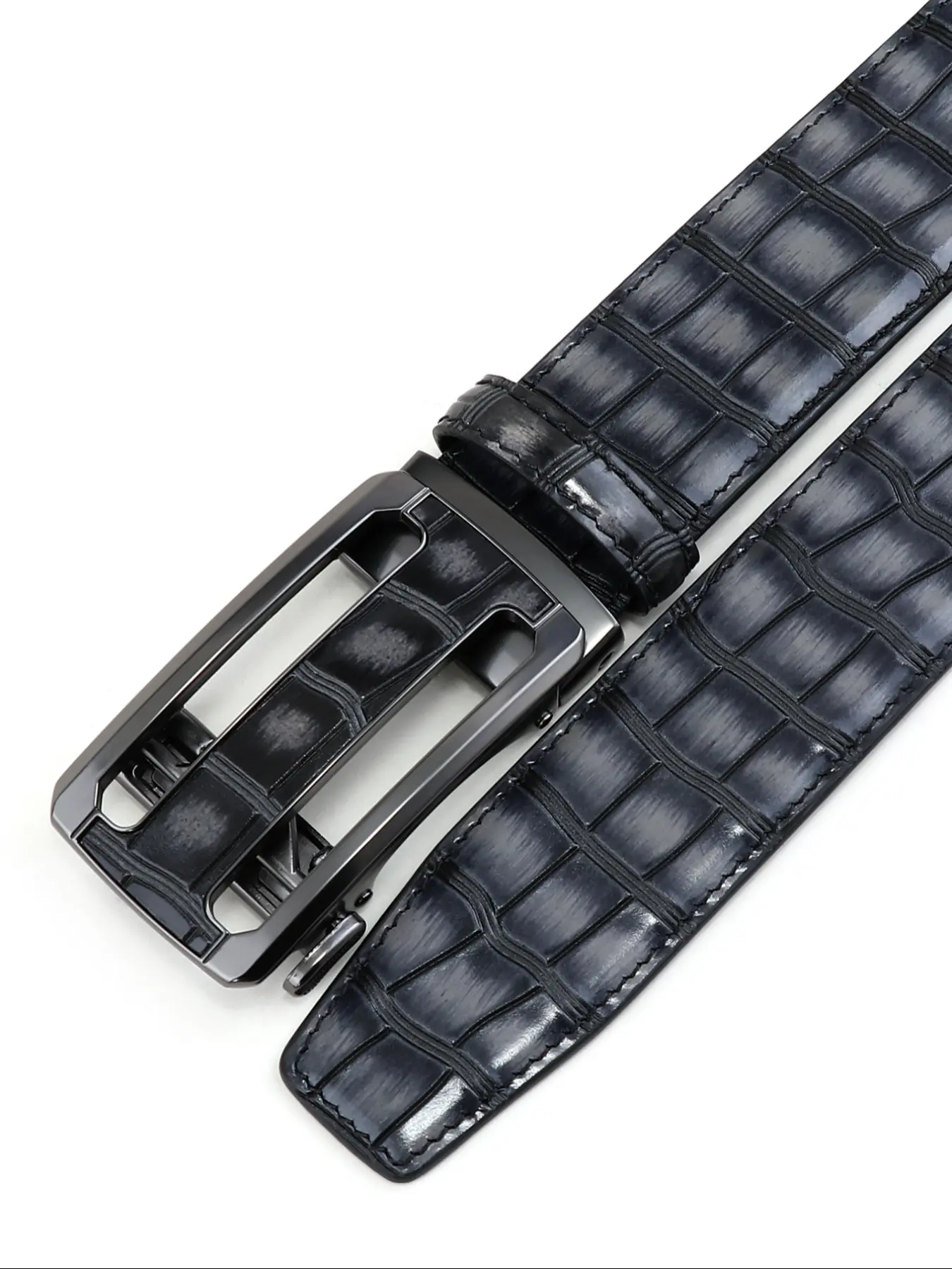 New High-End Crocodile Pattern Genuine Leather Belt, Fashion Business Casual Men's Waistband, All Season Versatile Gift for Him, Belts Men
