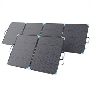 E-POWO 220W 400W 440Watt Bifacial Solar Panel for Outdoor Use, Foldable ETFE Solar Charger with Dual-Sided Power, IP68 Waterproof, Compatible with Portable Power Stations for Camping and Off-Grid Living Monocrystalline