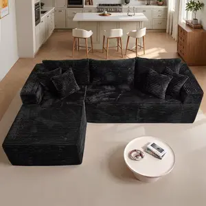 oversize Modular Sectional Sofa Couches L-Shape Couch 3 Seat Modular Sofa Memory Foam Sectional Couches for Living Room, Cloud Couch with Oversized Chaise chaise couch in a box sectional tool-free assembly furniture modern sala boneless tiktokshopspringgl