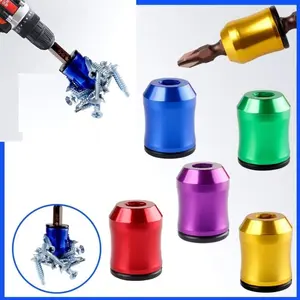 K7 Strong Magnetic Screw Ring Drill Bit, 1/4 Inch Hex Shank, Universal Magnetic Screwdriver Tip, High Hardness Aluminum Alloy, Power Tools Accessory, Screwdriver Bits, Tool Accessories