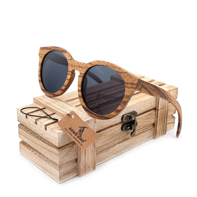 Wooden Eco-Friendly Men's Sunglasses Full-Frame Design Sustainable Wood Lightweight Durable Fashionable Unique Style