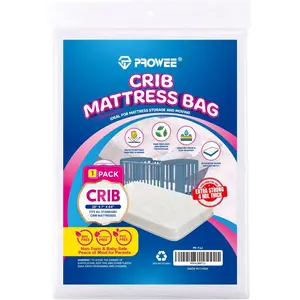 Crib Mattress Storage Bag Heavy-Duty 4 Mil Thick Waterproof Moving Bag Strong Tear-Resistant Protective Cover for Baby Crib Mattress Storage or Transport