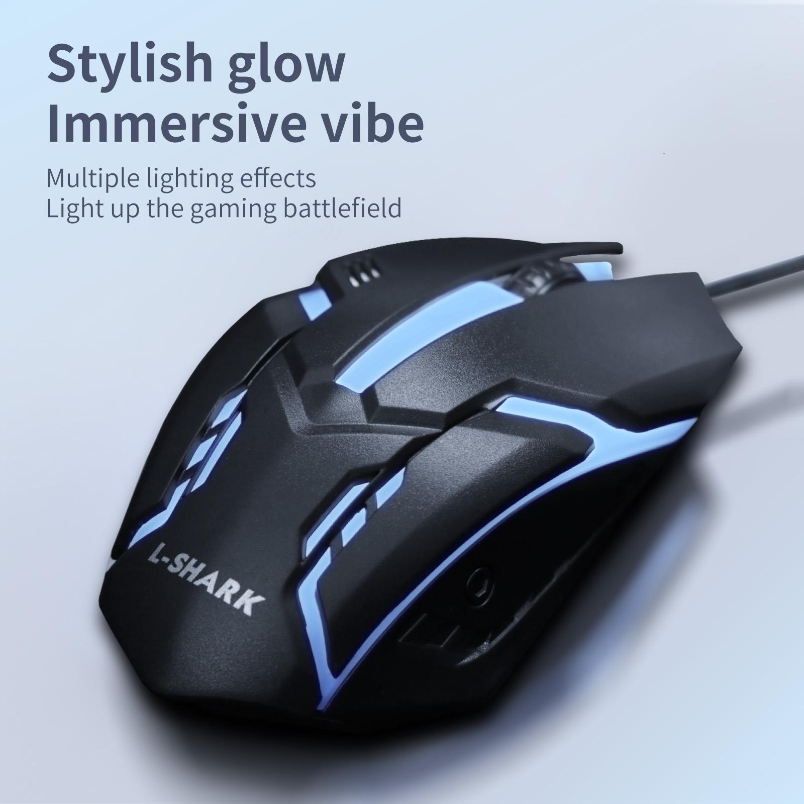 Ergonomic Wired USB Gaming Mouse - PC Accessories Gaming, Computer Game Hardware, Ultra-Thin Finger-Friendly Design, RGB Lighting, Low Latency, Plug-and-Play, Desktop Mouse, Compatible with Windows/Mac PCs