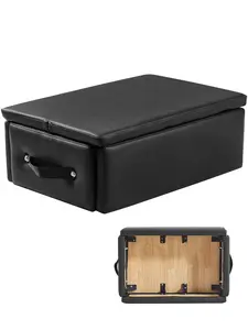 Pilates Box for Reformer, Pilates Equipment Accessory for Home Gym Workouts and Core Stability, Mobility Training, Versatile Non Slip Platform, Durable Lightweight Exercise Box, Black