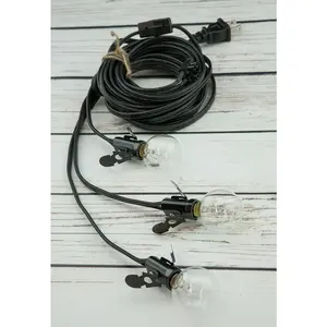 Triple Socket Black Pendant Light Lamp Cord for Star Lanterns, Switch, E12, 19 Ft - Electrical Swag Light Kit