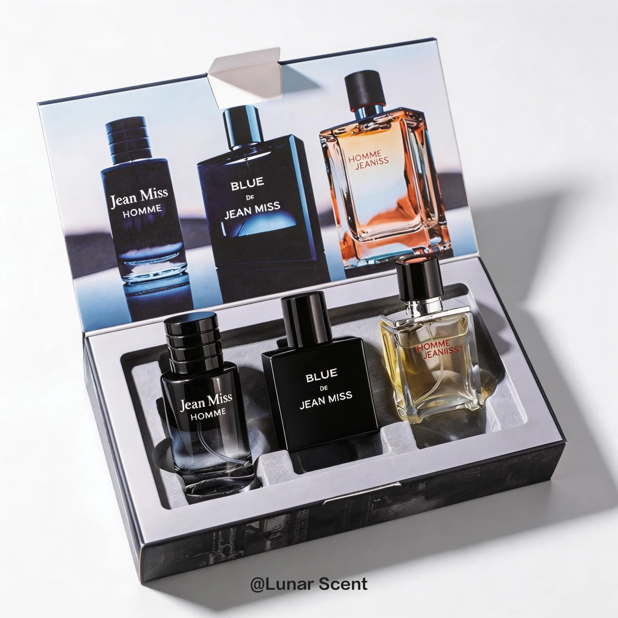 JEAN MISS-3 piece collection（30ML x 3) -Men's Woody Fragrance-Eau de Parfum-Men's colognes- Gift Set-Aromatic、Aquatic 、Spicy Scents for choice-Long Lasting Perfume- For Every Man - Daily Wear
