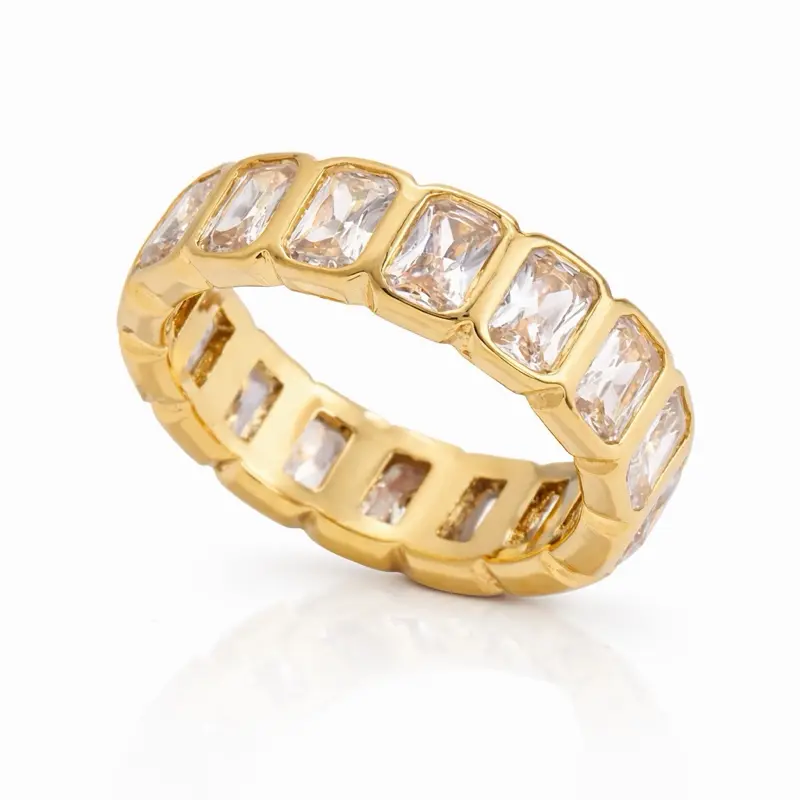Tennis ring #302 stainless steel PVD 18 k