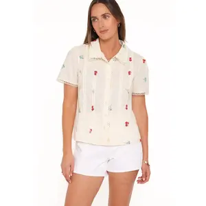 Lucile Embroidered Shirt - Light Yellow
