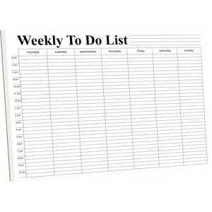 Weekly  notepad, Hourly Schedule, Monday-Sunday, 6am-10pm,Task Planner & Activity Log Notepad - 8.5 x 11" Undated Daily & Hourly Planning Pad, To-Do List, Checklist, Track Time & Tasks,   - Organize Workday, Boost Productivity