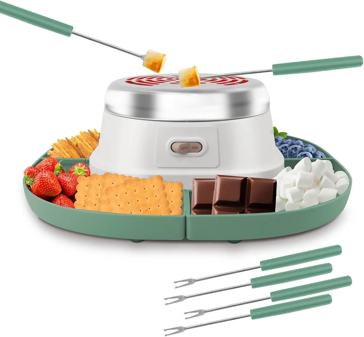 Smores Maker Tabletop Indoor Kit Smores Kit Indoor Smore Maker Tabletop Smores Maker Flameless Electric Marshmallow Roaster, Movie Night Supplies Housewarming Christmas Gifts 120V