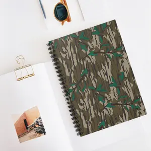 Everything Camo Collection – Original Greenleaf Camo Spiral Notebook, Ruled Line Journal, Outdoor Style Stationery