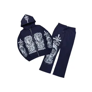 Blasted Navy/White Hoodie/Baggy Pant Track Set
